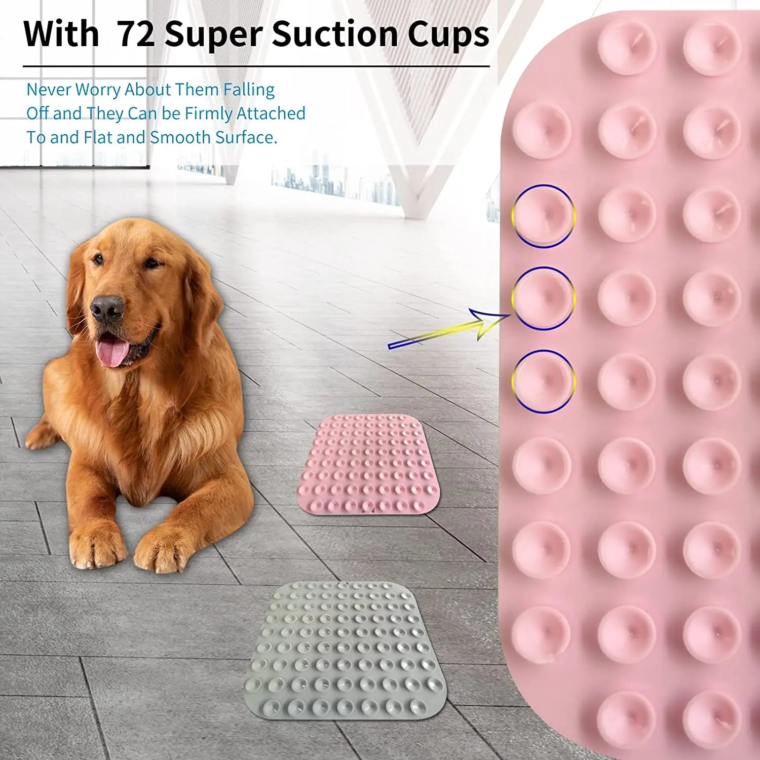 Poursweet Dog Lick Mat with Suction Cups Slow Feeders Licking Pet Anxiety Relief Cat Training for Food, Yogurt, Peanut Butter SPINGHAR