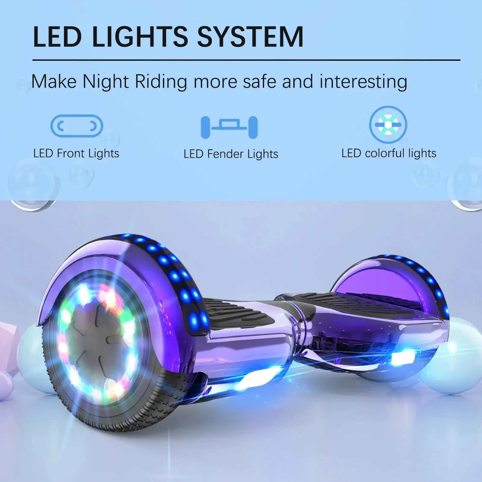 6.5-Inch Hoverboards with Bluetooth & LED Lights - SPINGHAR