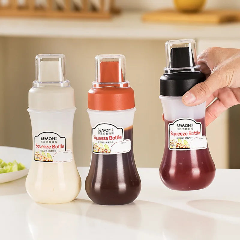 Condiment Squeeze Bottles With Nozzles Plastic Ketchup Mustard Hot Sauces Olive Oil Bottles Kitchen Condiment Tools  Accessories SPINGHAR