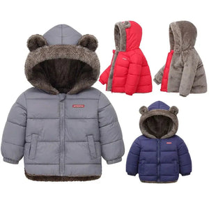 Baby Boys Girls Jacket Hooded Cotton Outerwear Children's Thick Fleece Coat Cashmere Padded Jackets Winter Boys Girls Warm Coats - SPINGHAR