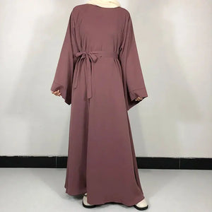 15 Colors Nida Abaya - Basic Plain High-Quality Dress with Free Belt for Eid & Ramadan - SPINGHAR