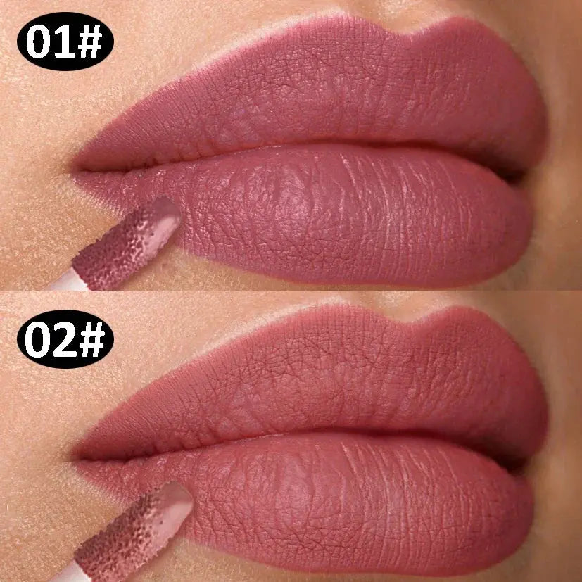 No-Dip Cup Waterproof Velvet Matte Lipstick - Long-Lasting Non-Stick Formula - SPINGHAR