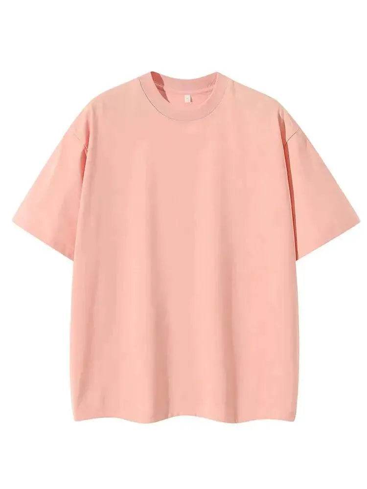 260G Heavy Cotton Oversized Summer T-Shirt for Men - Korean Fashion Short Sleeve - SPINGHAR