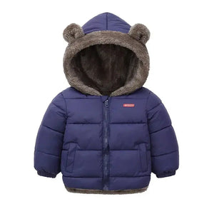 Baby Boys Girls Jacket Hooded Cotton Outerwear Children's Thick Fleece Coat Cashmere Padded Jackets Winter Boys Girls Warm Coats - SPINGHAR