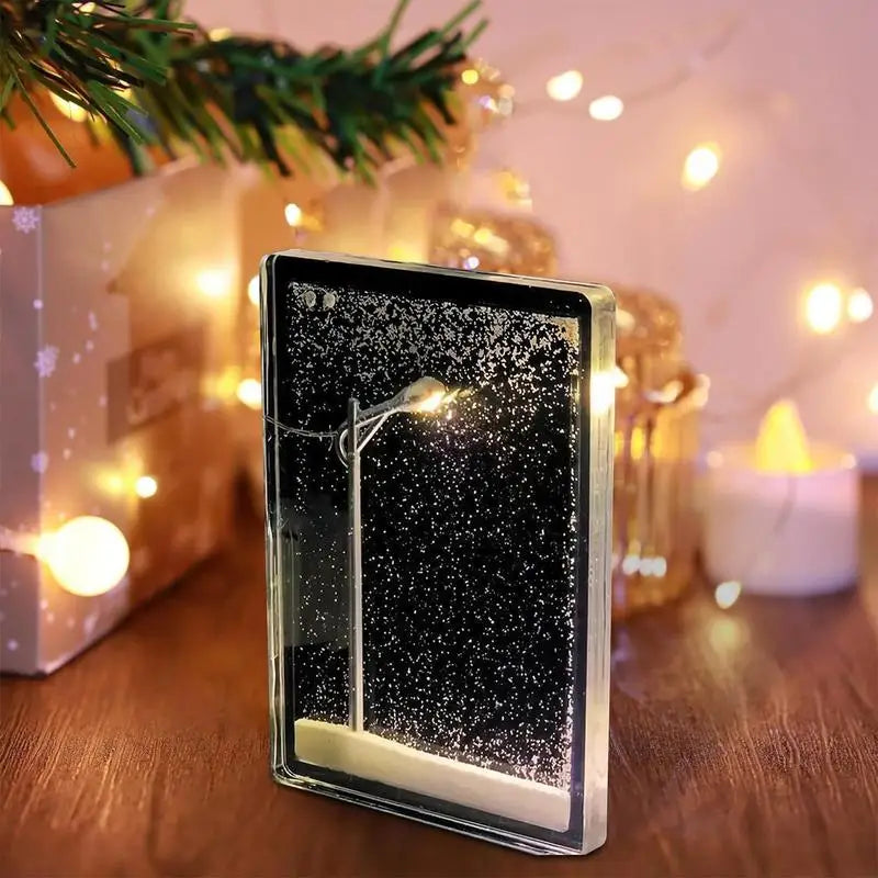 Snow Scene Night Light Desk Light Christmas Crafts Snowy Night Lamp Decor Arts And Crafts Night Street Lamps for Girls SPINGHAR