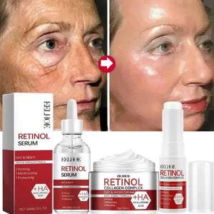 Retinol Wrinkle Remover Face Set Instant Firming Lifting Anti-Aging Serum Fade Fine Lines Whitening Korean Skin Care Products - SPINGHAR