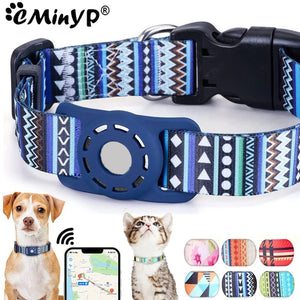 For Apple Air Tag Dog Collar Holder Print Protective Airtag Case for Pets Dog Cat Collar GPS Anti-lost Trackers Case Adjustable SPINGHAR