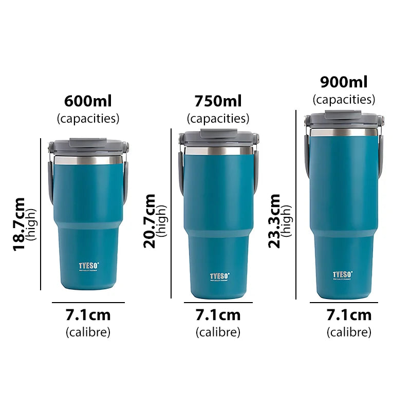 Tyeso Stainless Steel Thermos Bottle Coffee Cup Portable Insulation Cold And Hot Travel Fitness Mug Leakproof Vacuum Flask SPINGHAR