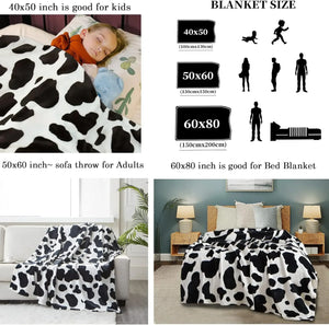 Cow Print Fleece Blanket - Soft Flannel Throw for Couch & Bed - Perfect Gift for Women, Girls, and Kids SPINGHAR