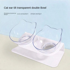 Slanted Mouth Cat Bowl, Neck Protector, Cat Double Bowl, Pet Transparent Bowl, Cat Food Bowl, Pet Supplies, Cat Ear Bowl, Dog Food Bowl SPINGHAR