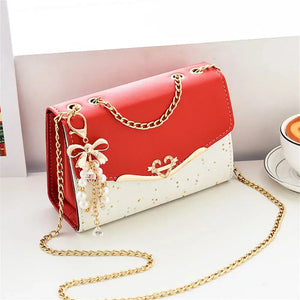 Trendy Sequin Messenger Bag for Women with Tassel Pendant - SPINGHAR