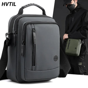 HTVIL Luxury Designer Men Nylon Waterproof Fashion Shoulder Bag High Quality Travel Anti-Theft Crossbody Pack European American SPINGHAR