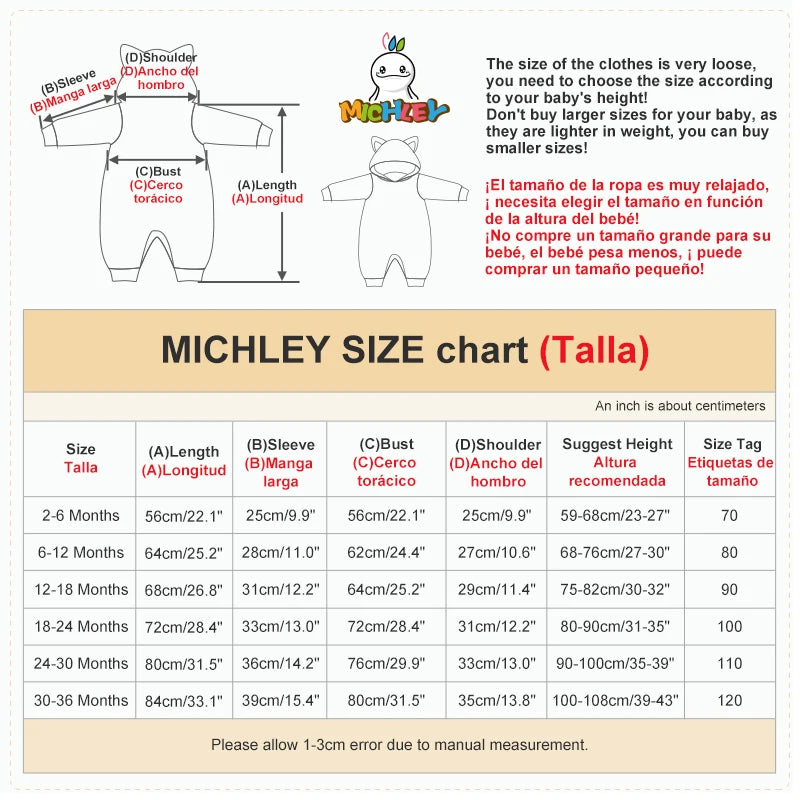 MICHLEY Halloween Winter Baby Rompers Hooded Flannel Toddler Infant Clothes Overall Bodysuits Jumpsuit Costume For Kids Girl Boy SPINGHAR