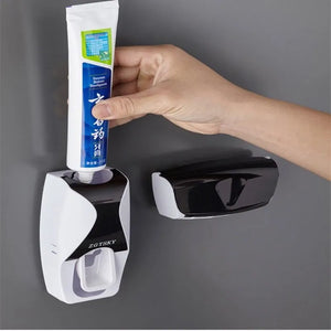 Hot Sale Automatic Toothpaste Dispenser Family Toothbrush Holder Wall Mount Rack Bathroom Tools Set SPINGHAR