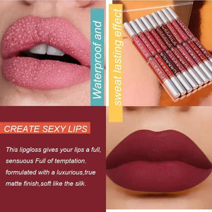 3-12 PCS Matte Lipstick Set - Waterproof Long-Lasting Lip Gloss - SPINGHAR