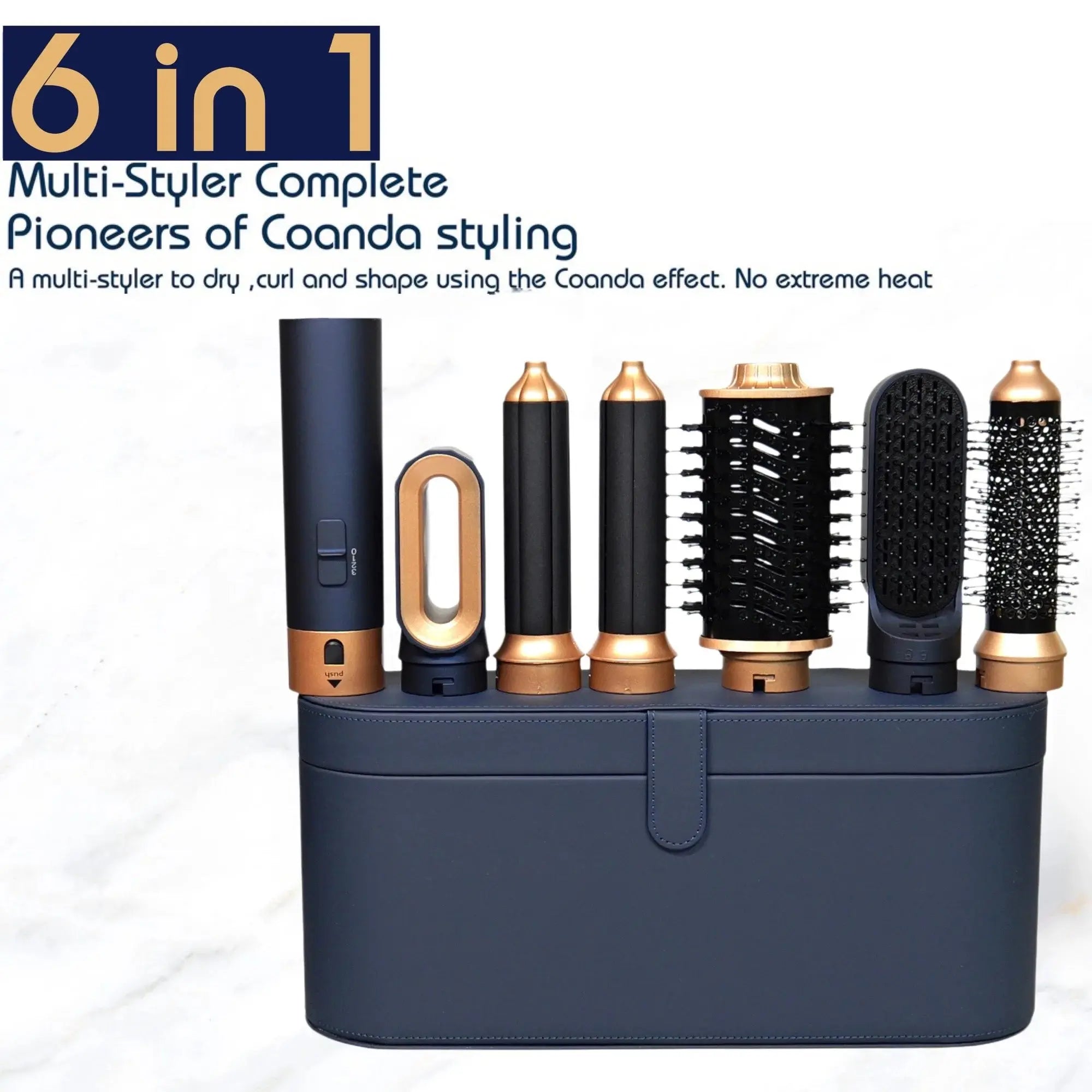 New Hair Dryer 6 in1 Multi Hair Styler Curling Iron Hair Straightener With Hair Brush Hairdryer For Hair Dryer Hair Multi Styler - SPINGHAR