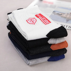 5Pairs Breathable Cotton Sports Stockings Men Bamboo Fiber Autumn and Winter Men Socks Sweat Absorption Deodorant Business Sox SPINGHAR