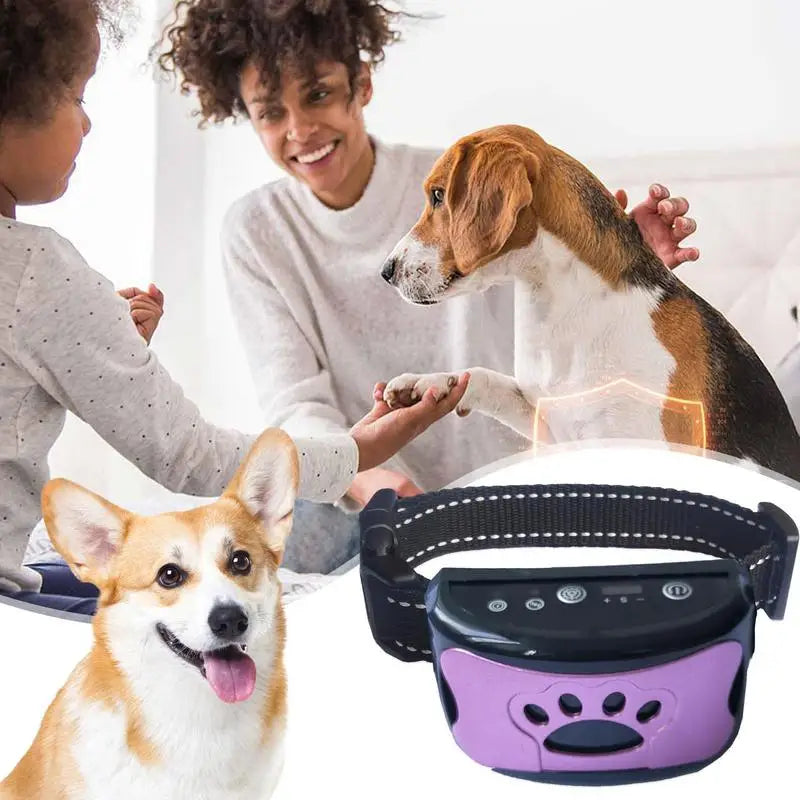 Bark Collar Dog Collar Rechargeable Smart Anti Bark Collar With Beep Vibration Automatic Stop Adjustable Dog Bark Collar For Dog SPINGHAR