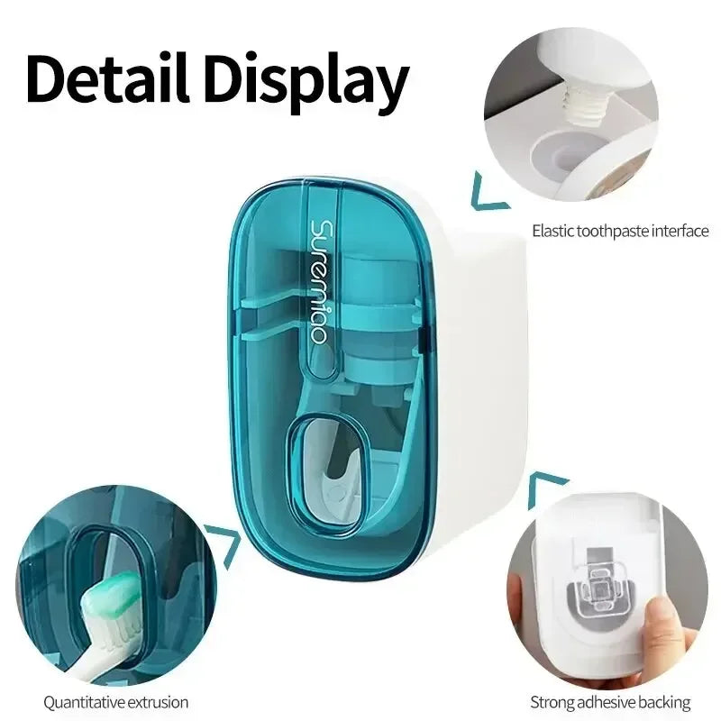 1 PCS Automatic Toothpaste Dispenser Bathroom Accessories Wall Mount Lazy Toothpaste Squeezer Toothbrush Holder SPINGHAR