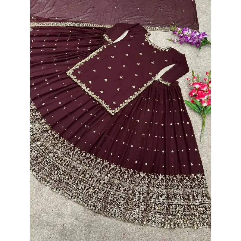 Indian Bridal Lehenga Choli - Mirror Work Bollywood Designer for Eid & Parties - SPINGHAR