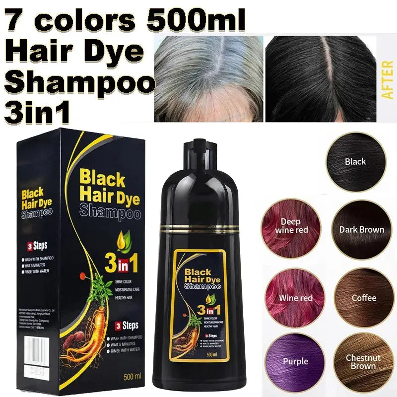 3-in-1 Hair Dye Shampoo for Gray Coverage - SPINGHAR