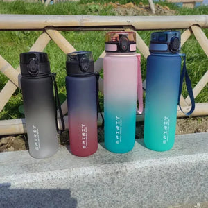 1 Liter Large Capacity Sports Water Bottle Leak Proof Colorful Plastic Cup Drinking Outdoor Travel Portable Gym Fitness Jugs SPINGHAR