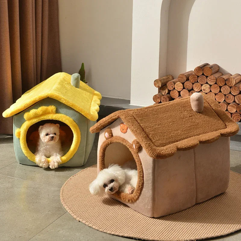 "Foldable Dog House & Cat Bed – Cozy Winter Nest for Small Pets" SPINGHAR