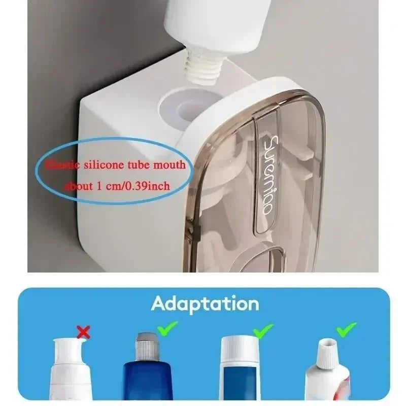 1 PCS Automatic Toothpaste Dispenser Bathroom Accessories Wall Mount Lazy Toothpaste Squeezer Toothbrush Holder SPINGHAR