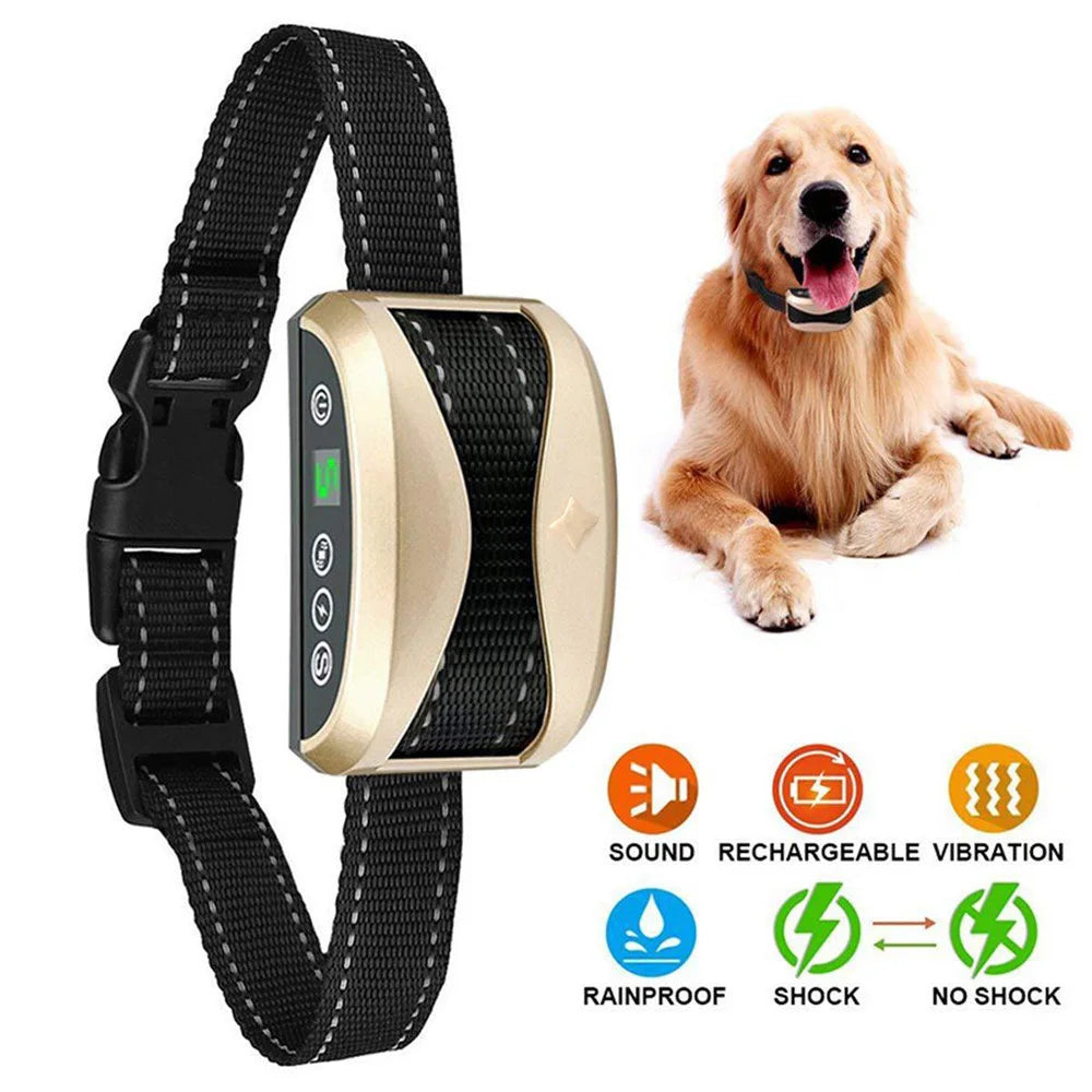 Dog Collar Anti Bark Control Collar Dog Training Accessories Waterproof Rechargeable Anti Barking For Dogs Training Collars SPINGHAR