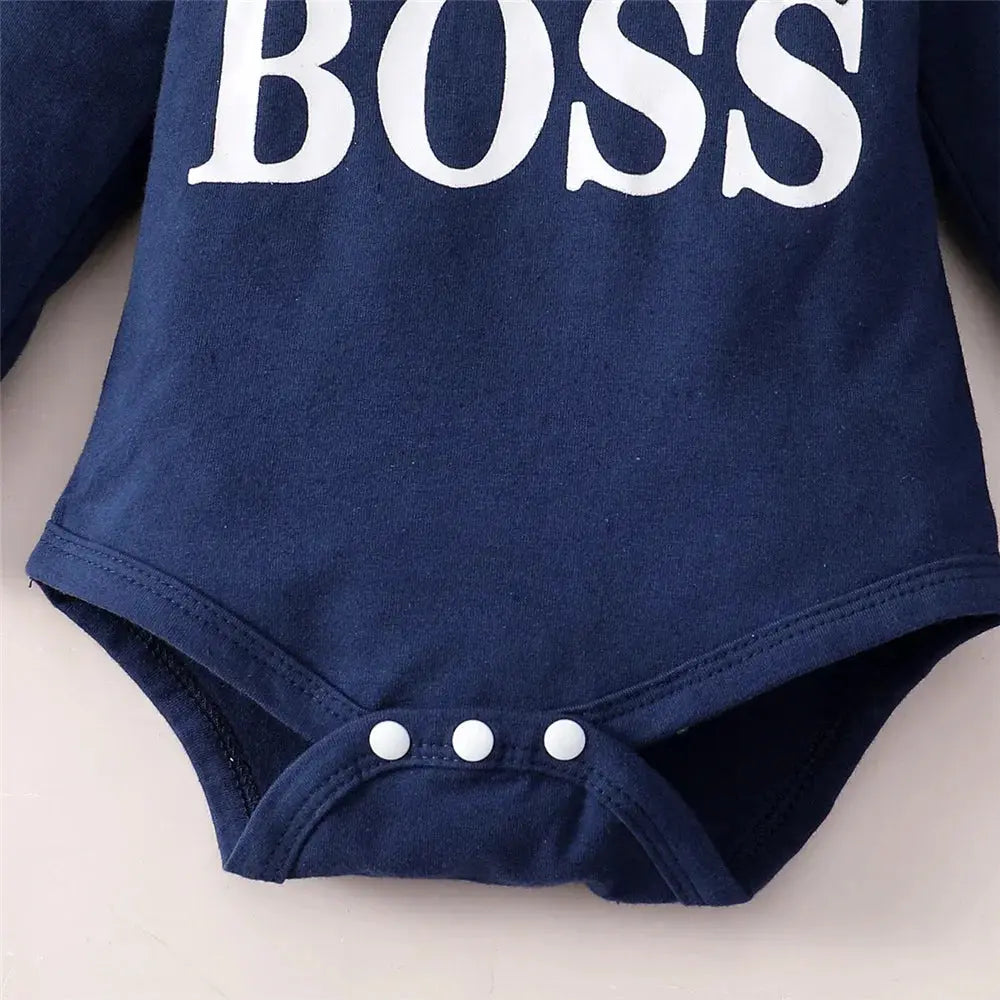 0-24 Months Newborn Baby Boy 2PCS Clothes Set Letter print Long Sleeve Hoodie Romper+Pants Toddler Boy Cute Spring&Autumn Outfit - SPINGHAR