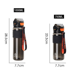 1000ml/750ml Portable Sport Water Bottle Durable Gym Fitness Outdoor Sport Climbing Cycling Drinking Bottle SPINGHAR