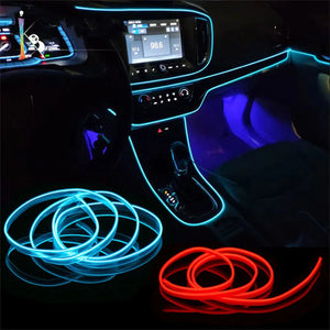 5M/4M/3M/2M/1M Car Interior Light LED Strip Decoration Flexible Neon Lights Car Atmosphere Lamp 12V Universal Auto Ambient Light SPINGHAR