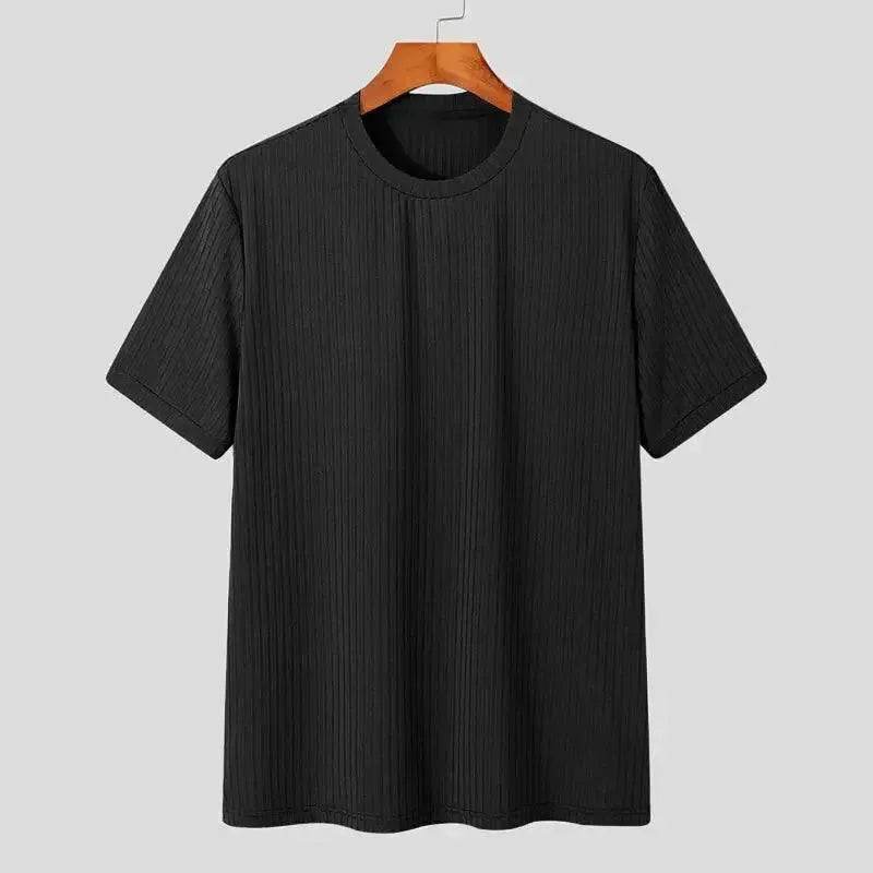 Summer Men's Light Luxury Long Sleeve T-Shirt - Loose O-Neck Knitwear - SPINGHAR