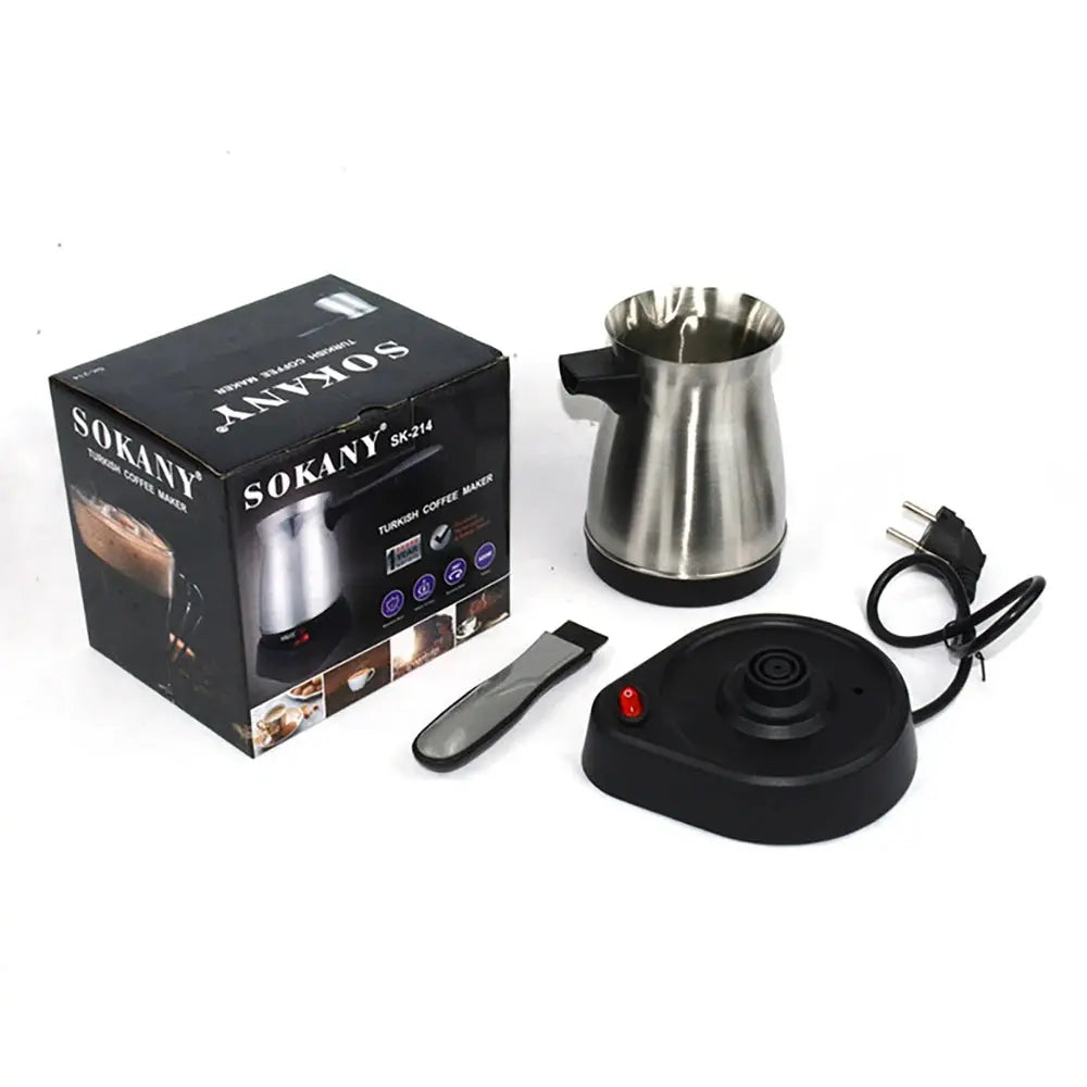 600W 220V Electric Espresso Utensils Turkish Greek Coffee Maker Stainless Steel Moka Pot Coffee Machine Home Kitchen Appliances - SPINGHAR