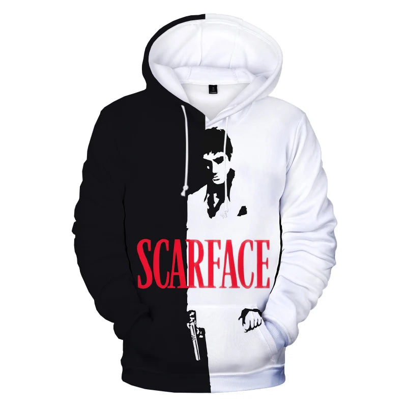 New Scarface 3D Printed Hoodies Fashion Movie Sweatshirt Tony Montana Men Women Harajuku Streetwear Oversized Hoodie Pullover SPINGHAR