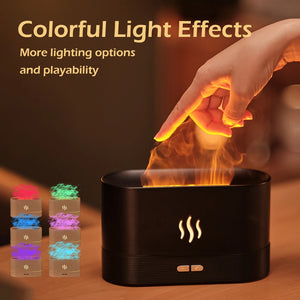 Aroma Diffuser Air Humidifier – Ultrasonic Cool Mist with LED Flame Effect SPINGHAR