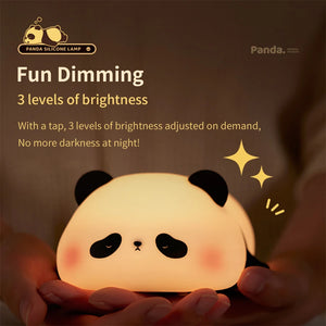 New Mini Panda Small Night Light Creative Living Room Cute Panda Pat 3-speed Adjustable Light Desktop Decoration Cartoon Gift SPINGHAR