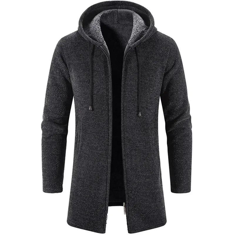 Men's Sweaters Coat Autumn Winter New Hot Warm Zipper Medium Long Cardigan Sweaters Man Casual Knitwear Sweatercoat mens clothes - SPINGHAR