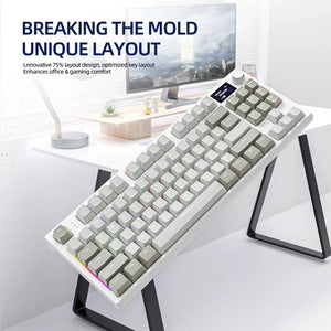 K86 Wireless Hot-Swappable Mechanical Keyboard Bluetooth/2.4g With Display Screen and Volume Rotary Button for Games and Work SPINGHAR