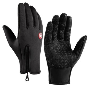 Men’s Winter Gloves: Waterproof Windproof Touchscreen Zipper Gloves for Snowboard and Motorcycle Riding SPINGHAR