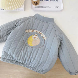 Toddler Baby Boy Girl Jackets Winter Autumn Long Sleeve Embroidery Fleece Cotton Kids Coats Outerwear Children Clothing SPINGHAR