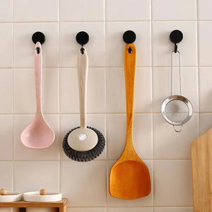 10PCS Self Adhesive Wall Hook Strong Without Drilling Coat Bag Bathroom Door Kitchen Towel Hanger Hooks Home Storage Accessories SPINGHAR