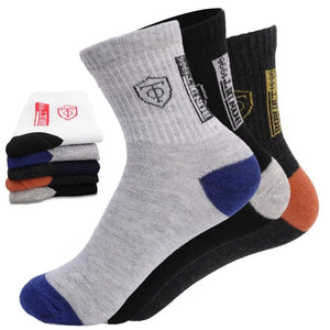 5Pairs Breathable Cotton Sports Stockings Men Bamboo Fiber Autumn and Winter Men Socks Sweat Absorption Deodorant Business Sox SPINGHAR