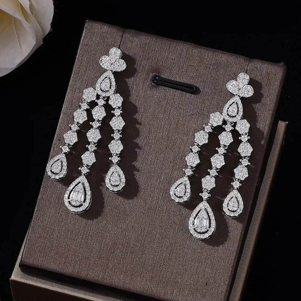 2023 New 4-piece Cubic Zirconia Bridal Wedding Set Dubai Women's Wedding Jewelry Set Nigeria Africa Necklace Earring Set - SPINGHAR