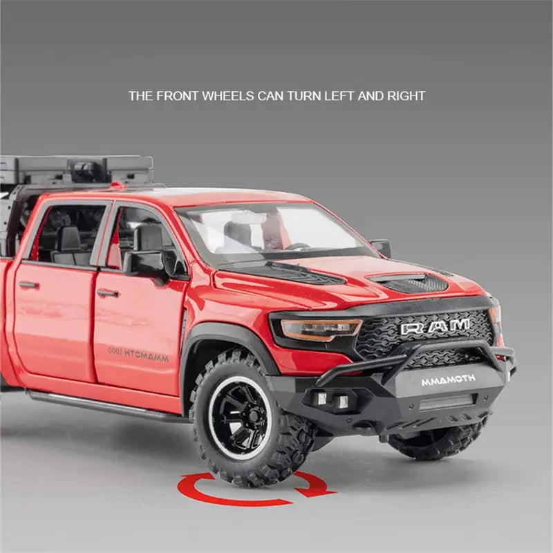 1:32 DODGE Mammoth 1000 TRX Alloy Pickup Car Model Diecast Metal Off-road Vehicle Model Sound and Light Simulation Kids Toy Gift - SPINGHAR