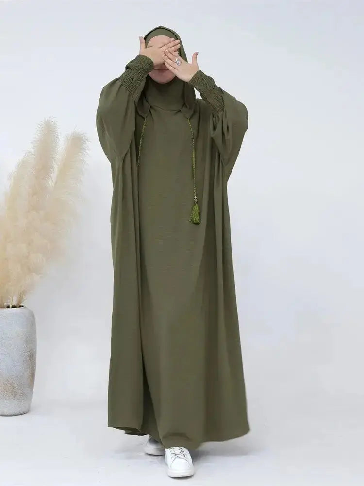 Ramadan Niqab Khimar Abaya - Muslim Dress Kaftan for Women - SPINGHAR