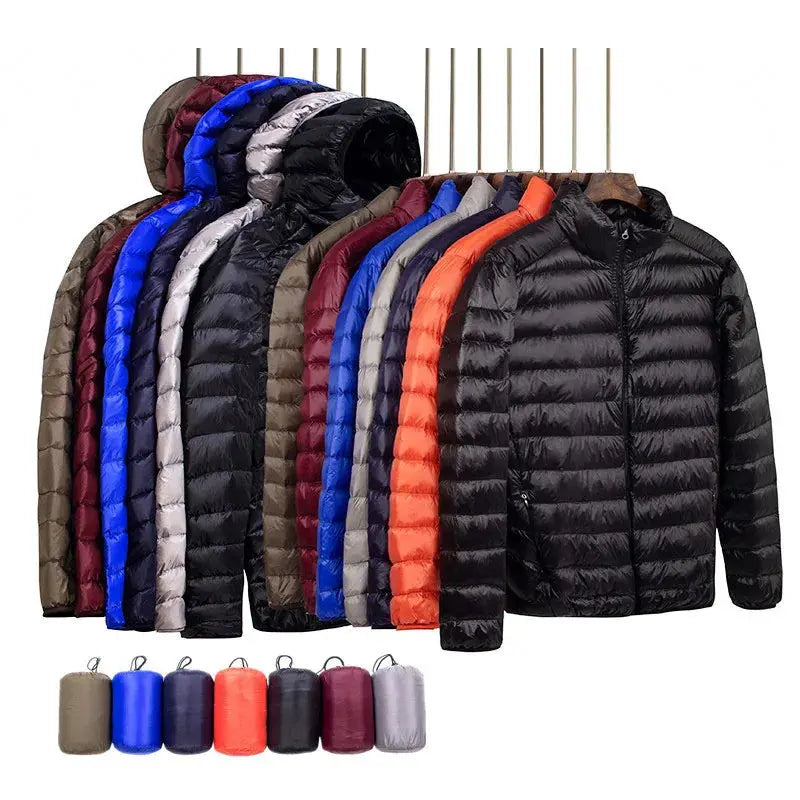 New autumn and winter Down jacket men's fashion hooded super light warm slim coat Down jacket men's coat - SPINGHAR