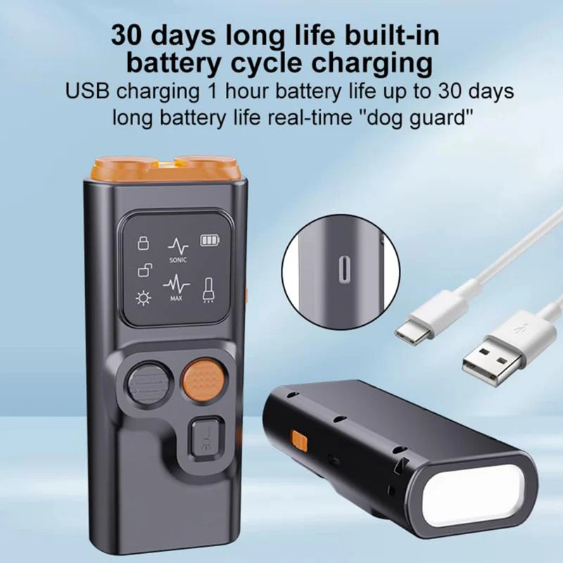 BarkGuard Dog Barking Prevention Device Rechargeable Anti Bark Device With HD Display And LED Flashlight With 3 Mode Adjustment SPINGHAR