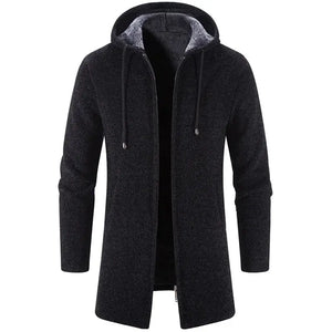 Men's Sweaters Coat Autumn Winter New Hot Warm Zipper Medium Long Cardigan Sweaters Man Casual Knitwear Sweatercoat mens clothes - SPINGHAR