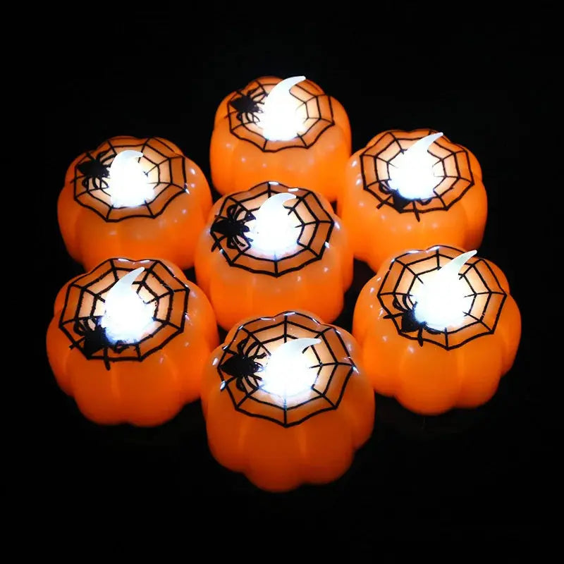 6Pcs LED Pumpkin Lights: Flickering Flameless Night Lamps for Halloween Decoration SPINGHAR